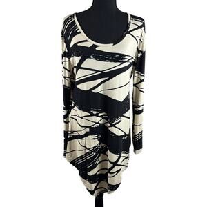 Nandashe Long Sleeve Hi/lo Short Stretch Dress XL